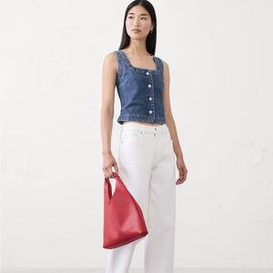 Banana Republic Denim Buttoned Cropped Vest Top